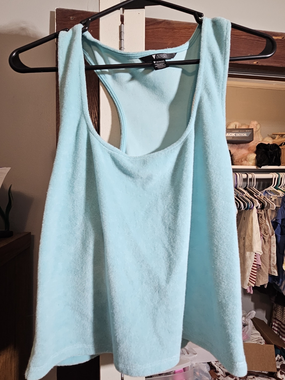 Victoria's Secret Aqua Fleece Racerback Workout Tank